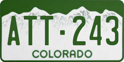 CO license plate ATT243