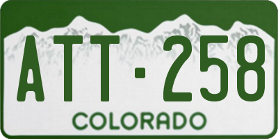 CO license plate ATT258