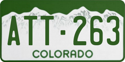 CO license plate ATT263