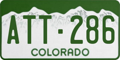 CO license plate ATT286