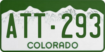 CO license plate ATT293
