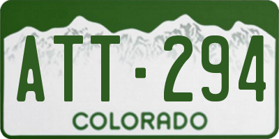 CO license plate ATT294