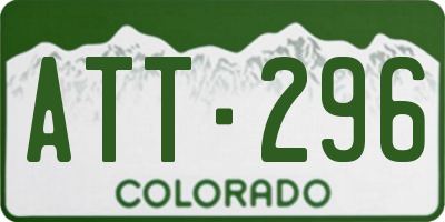 CO license plate ATT296