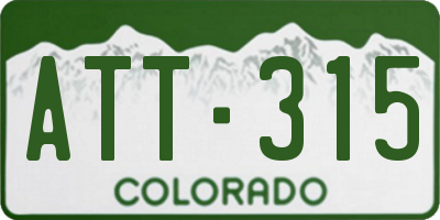 CO license plate ATT315