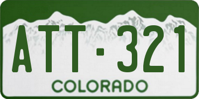 CO license plate ATT321