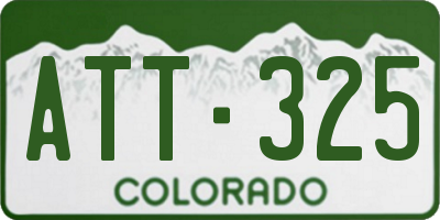 CO license plate ATT325