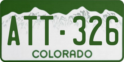 CO license plate ATT326