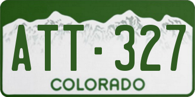 CO license plate ATT327