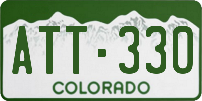 CO license plate ATT330