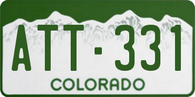 CO license plate ATT331