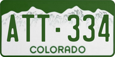 CO license plate ATT334