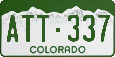 CO license plate ATT337