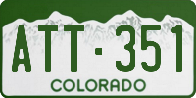 CO license plate ATT351