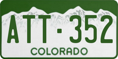 CO license plate ATT352