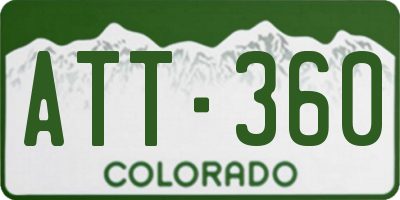 CO license plate ATT360
