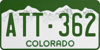 CO license plate ATT362