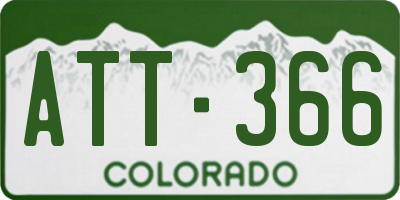 CO license plate ATT366