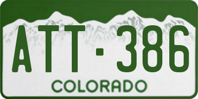 CO license plate ATT386