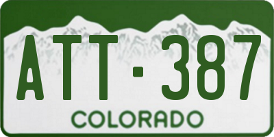 CO license plate ATT387