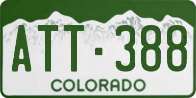 CO license plate ATT388