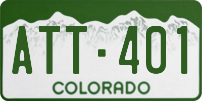 CO license plate ATT401