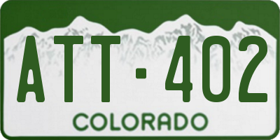CO license plate ATT402