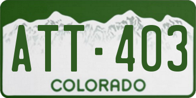 CO license plate ATT403