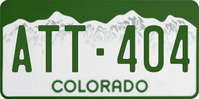 CO license plate ATT404