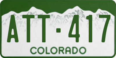 CO license plate ATT417