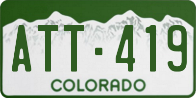 CO license plate ATT419