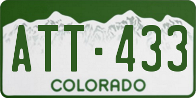 CO license plate ATT433