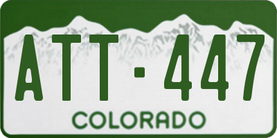 CO license plate ATT447