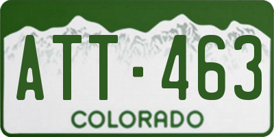 CO license plate ATT463