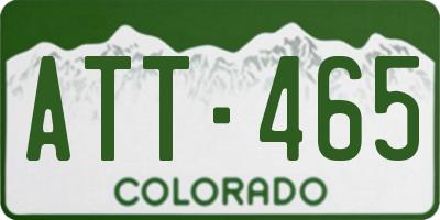 CO license plate ATT465