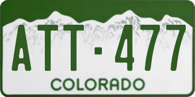 CO license plate ATT477