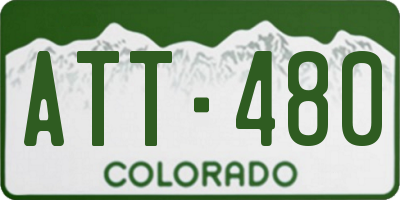 CO license plate ATT480