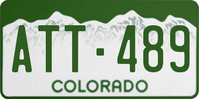 CO license plate ATT489