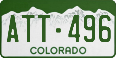 CO license plate ATT496
