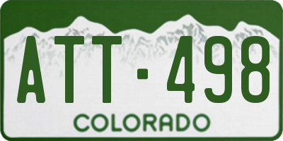 CO license plate ATT498