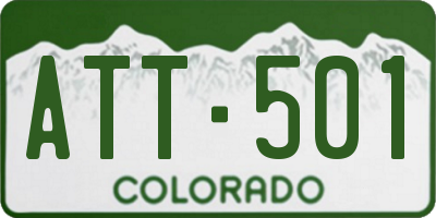 CO license plate ATT501
