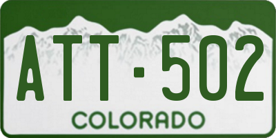 CO license plate ATT502