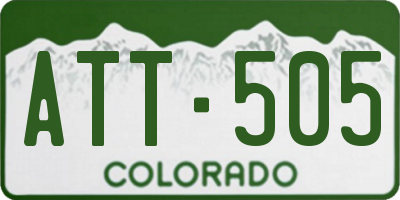 CO license plate ATT505