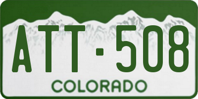 CO license plate ATT508