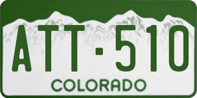 CO license plate ATT510