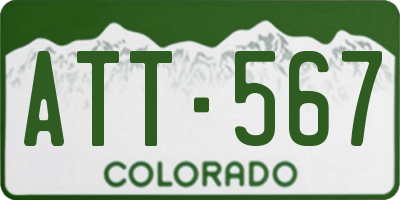 CO license plate ATT567