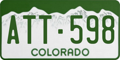 CO license plate ATT598