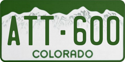 CO license plate ATT600