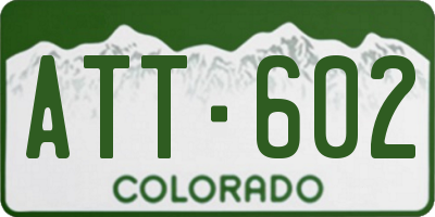 CO license plate ATT602