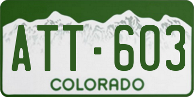 CO license plate ATT603
