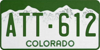 CO license plate ATT612